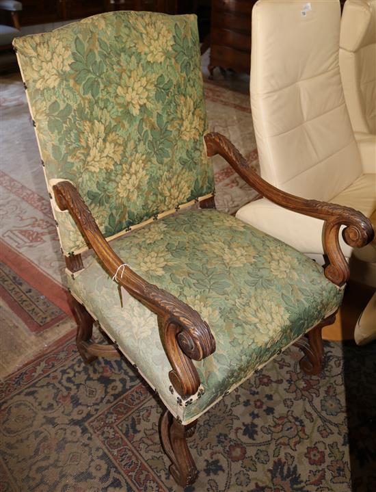 Tapestry upholstered armchair